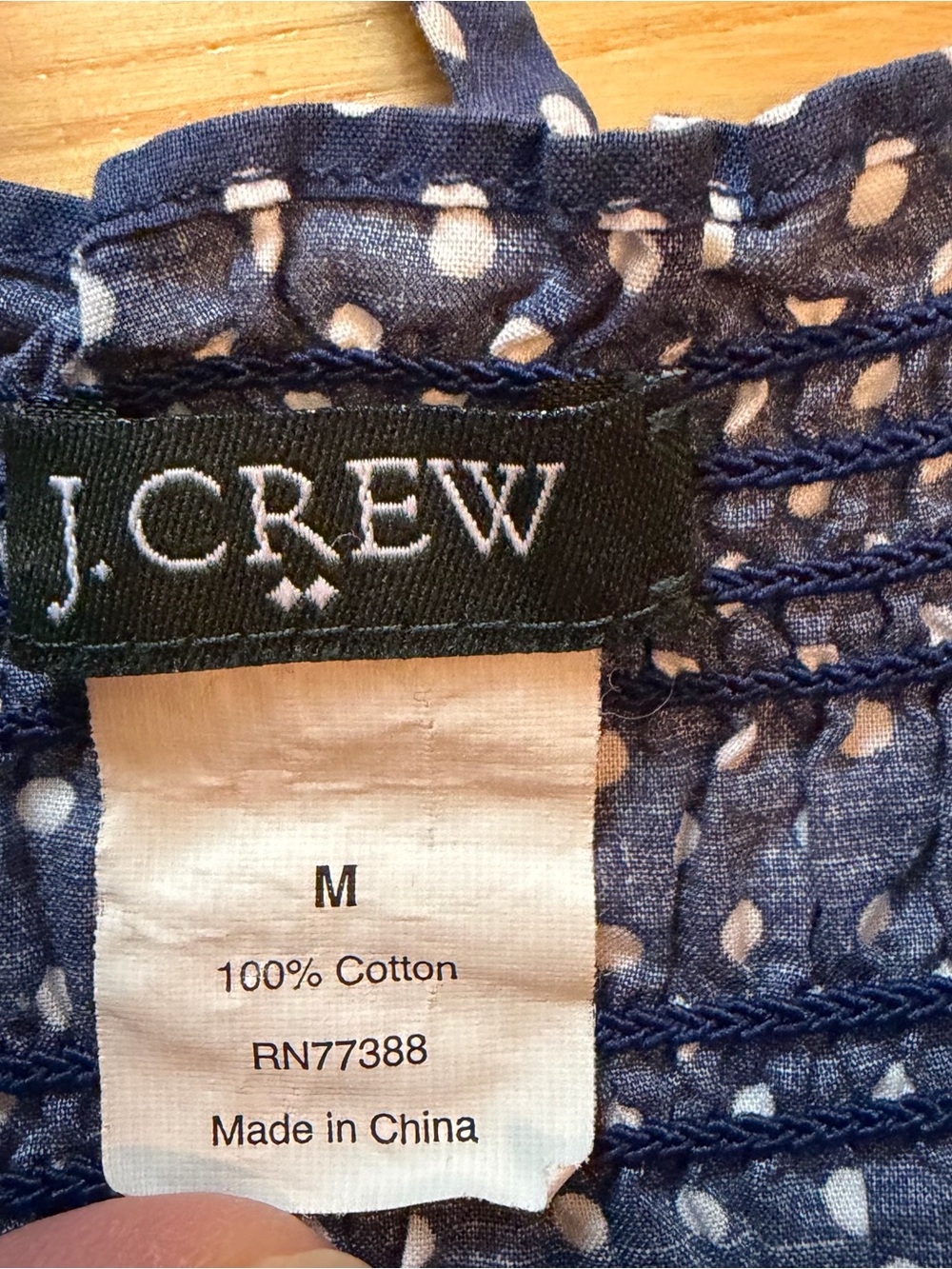 J. Crew Navy and White Polka Dot Cotton Midi Sundress, Size Medium - Picture 3 of 4